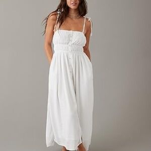American Eagle Button-Front Midi Dress